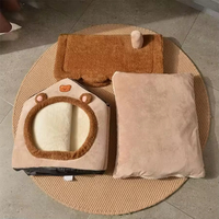 Lit pour animaux de compagnie luxueux et chaud, tente pour animaux de compagnie, niche intérieure douce pour chiens avec coussin amovible pour chats et chiens de petite, moyenne et grande taille