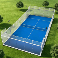 Terrain de padel modulaire 20x10m, design panoramique, sans béton, base réglable, installation rapide pour le Moyen-Orient