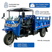 Tricycle motorisé diesel WAW robuste de 400 kg, 22 CV, trois roues, 30-50 km/h, 2 passagers, pour l'exploitation minière, l'agriculture et la construction