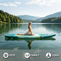 Vente en gros : Planche de paddle gonflable tropicale turquoise 11' x 33" avec double pagaie, ensemble complet Drop Stitch, usine OEM, CE, BSCI