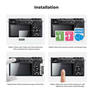 K&F Concept Film de protection en verre trempé pour écran d'appareil <span class=keywords><strong>photo</strong></span> Sony, ensemble de sept pièces, étanche, anti-rayures, avec niveau de niveau de charnière - Product Image 5