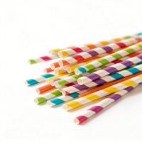 Pailles à boire en papier compostables de qualité alimentaire, multicolores, accessoire de fête quotidien