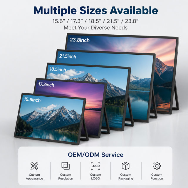 Customized 15.6 16 17.3 18.5 21.5 23.8 Inch Portable Monitor 2K 100Hz 60Hz Gaming Monitor Google TV Smart Display for Laptop PS5