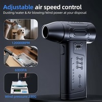 Souffleur d'air turbo rechargeable 4 vitesses, mini dépoussiéreur portatif sans fil avec fonction aspirateur, nettoyeur d'écran et design écologique