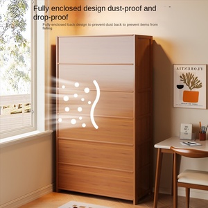 Estantería de cubo abatible de ratán Retro americano de gran capacidad para el hogar, pasillo, entrada, vitrina de almacenamiento para sala de estar - Product Image 4