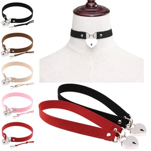 Collier ras du cou minimaliste à la personnalité affirmée, avec cœurs exagérés, cadenas et clé, style punk, bondage sexy, corde à nouer - Product Image 1