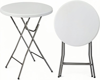 Table pliante ovale de qualité événementielle ZDZ-01 en blanc pour bar à domicile, hôtel, festivités en plein air