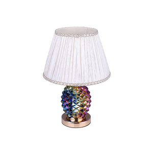 Modern Electric Living Room Decorative Table Lamp Inno Casa PT24124 E26/E27 Lampholder 110-240V Pineapple Glass Linen <b>White</b> - Product Image 1