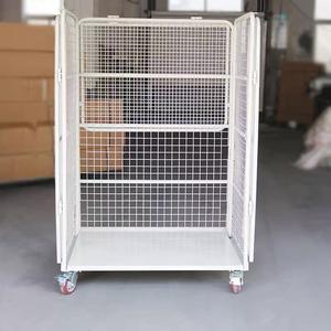 पहियों के भंडारण पिंजरे के साथ स्टील ट्रॉली गाड़ी, दरवाजे 1 ऊओकिलोग्राम क्षमता के साथ 3 पक्षीय रोल केज - Product Image 5