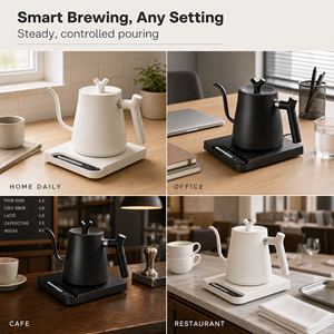 Hervidor Eléctrico Kingze OEM Barista Tools de <span class=keywords><strong>1</strong></span> <span class=keywords><strong>Litro</strong></span> y 1000W con Control de Temperatura y Boquilla de Cuello de Cisne para Preparar Café y Té - Product Image 5