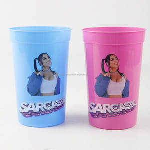 Customized Logo 16oz Wedding Plastic Stadium <b>Cups</b> Soccer Ball <b>Cup</b> 12oz Party <b>Cups</b> with Frosted PP Material - Product Image 5