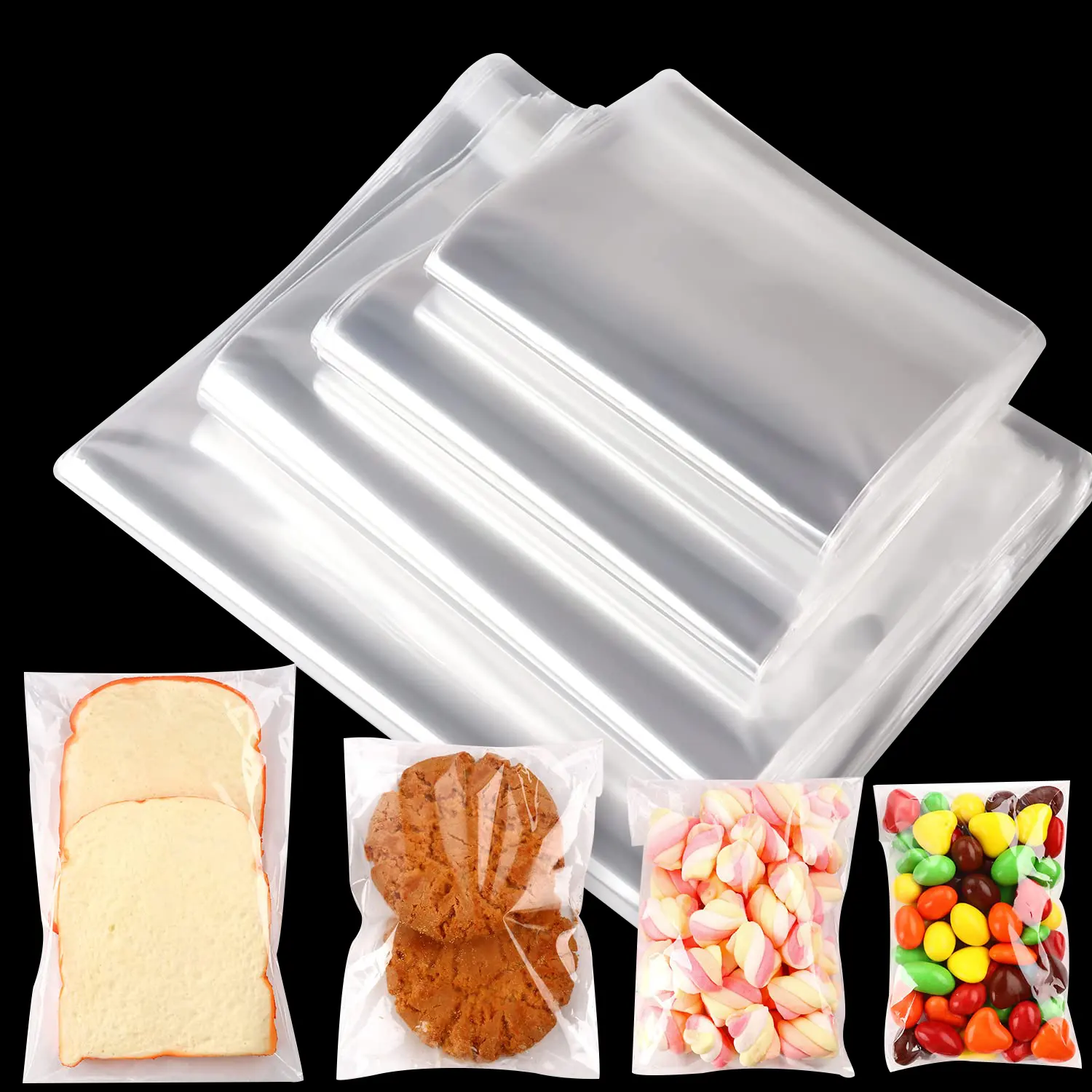 Tas kemasan roti bakar berperekat transparan kantung OPP plastik plastik selofan kue kecil kantung Opp plastik