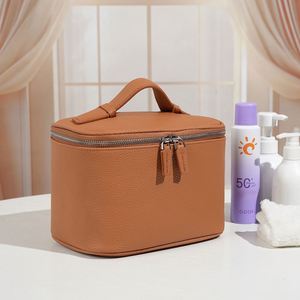 Factory Price Custom Logo PU Leather Cosmetic <b>Bag</b> Organizer Waterproof Travel Pouch <b>With</b> <b>Brush</b> Pocket - Product Image 3