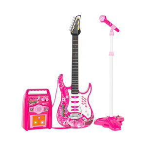 Guitarra Musical Eléctrica <span class=keywords><strong>de</strong></span> <span class=keywords><strong>Juguete</strong></span> para Niños con 6 Canciones <span class=keywords><strong>de</strong></span> Demostración, Micrófono y Entrada AUX - Instrumento Musical Educativo para Niños - Product Image 3