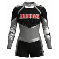 Nuevo Estilo de Uniformes de Porristas para Mujer, Negro Brillante, para Actuaciones de Halloween