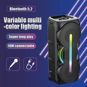 רמקול נייד למסיבות 5.2 עם תאורת RGB LED מפלסטיק, חיבור USB, מתח DC, הספק יציאה 10-30W, סוללה מובנית (1000-2000mAh) למסיבה - Product Image 5
