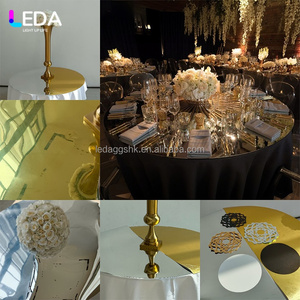 LEDA Luxury PET <b>Silver</b> Mirror Tablecloth Reusable Waterproof Oil Proof for Wedding Party Banquet Table Decor - Product Image 2