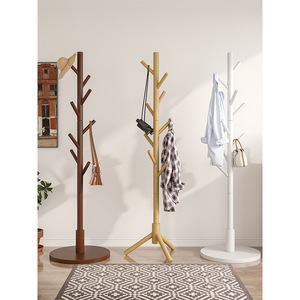 Porte-manteau en bois massif au design minimaliste, autoportant pour salon, chambre, maison, dortoir - Product Image 2
