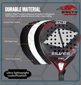 Raquette à pagaie de confort optimal pour jouer rapidement au <span class=keywords><strong>tennis</strong></span> de plage Précision avancée Poids équilibré EVA Grip Metal Padel - Product Image 4