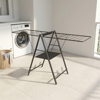Cintre en tissu solide pliable promotionnel Dyer Airer pour espace de blanchisserie balcon métal résistant en forme d'aile étendoir à vêtements