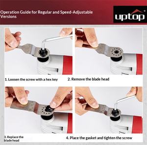 Mini-outil universel de finition des bords, couteau à lame oscillante, grattoir, scie multifonction, rainureuse pour le travail du bois MT04, manuel, personnalisable - Product Image 4