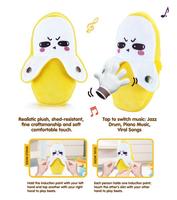 Piano rythmique interactif musical réaliste multifonctionnel en peluche banane mignon avec capteur de rythme par induction
