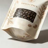 Sachet refermable personnalisé avec fermeture éclair et fenêtre transparente pour café en grains torréfiés d'origine unique – Vente en gros