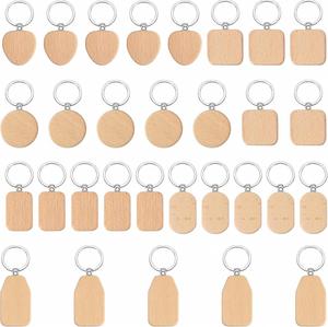 Llaveros Personalizados de Madera de Haya para Grabado Láser, Regalos Ideales para Parejas, Hoteles y Proveedores de Artículos para Mascotas - Product Image 1