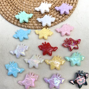 Cuentas acrílicas de color sólido AB con forma de ala, corona y estrella para cadena de teléfono DIY, materiales sueltos para colgantes y accesorios - Product Image 1