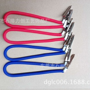 Dental Scarf <b>Clips</b> With <b>Spring</b> Rope Blue Red Plastic Oral Care Accessories Wholesale 2x8x300mm - Product Image 1