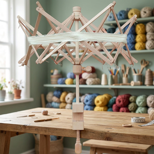 Handcrafted High-quality Wooden Yarn Winder Umbrella 4.2cm Brown Outdoor Use Holder Knitting Crocheting Durable Smooth - Product Image 2
