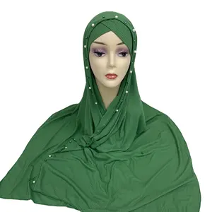 批发工厂底盖配色围巾穆斯林时尚棉头巾2件套内套和女式围巾