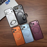 Casing Ponsel Magnetik Berputar Warna Asli untuk iPhone 18 17 16 Pro Max, Penutup Belakang Konversi Holder Matt Frosted