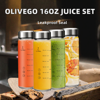 Bouteille à jus multifonctionnelle en verre borosilicate, tasse à thé aux fruits avec couvercle anti-fuite, récipient de stockage pour boissons au réfrigérateur