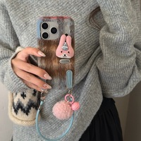 Coque de téléphone XP1450 à motif color block et animalier compatible avec iPhone 17/16 PRO, étui en peluche dessin animé pour iPhone 15/14P, nouveau design créatif