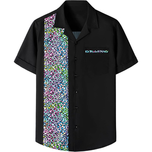 Classic <strong>Vintage</strong> Printed Sublimation <strong>Shirt</strong> Casual Polo <strong>Bowling</strong> <strong>Shirt</strong> Short Sleeve T-<strong>shirt</strong> Striped Regular Fit <strong>Shirts</strong> for Men's - Product Image 3