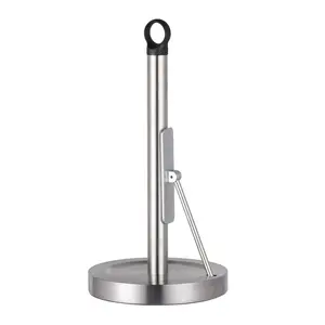 High Quality Countertop Stainless Steel Modern Kitchen Paper Holder Stand With Arm