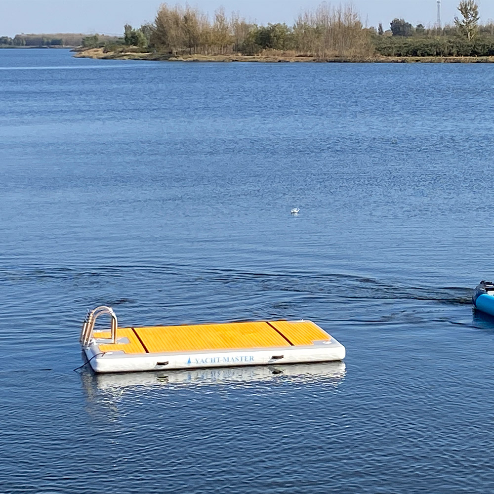 Drop stitch EVA inflatable floating dock leisure platform yacht equipment for outdoor sport game