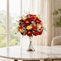 Centre de table de mariage, arrangement de fleurs artificielles, centre de table floral en soie rose et pivoine pour banquet, événement, fête, décoration de table