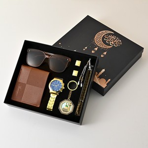 Mondfest Weihnachten Geschenk für Freund Ehemann Vatertag Uhr mit Armband Rosenkranz aus Eisen und Naturstein - Product Image 5