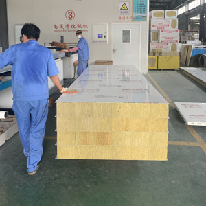 150 מ מ "מ טרומיים טרומיים בצבע פלדה מצופה סלע צמר כריך פאנל בידוד קול מדרוג אש לשימוש בחדר קר - Product Image 4