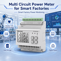 Compteur d'énergie multicanal pour usine intelligente, multi-circuits, rail DIN, Modbus PD194Z-E24E