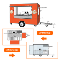 TUNE Food Truck pour poulet rôti, Kiosque à frites, Caravane, Usines de chariots alimentaires