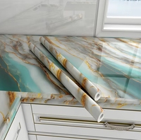 Pegatinas de pared de vinilo, papel pintado de mármol blanco 3D, decoración de encimera de baño, cocina, granito, autoadhesivo clásico para el hogar moderno