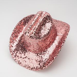 Nuevo Diseño Sombrero <span class=keywords><strong>Vaquero</strong></span> de Lentejuelas Brillantes para Mujer con Ala Curva para Fiesta Musical, Festival, Discoteca, Actuación, Gorra de Jazz de Moda para Hombre - Product Image 6