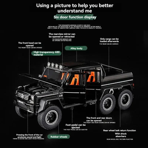 Mercedes-Benz Clase G 6x6, Modelo de Auto de Lujo Todoterreno de Metal Fundido a Presión, Escala 1:24, Altamente Detallado, Coleccionable, Estilo Militar, SUV - Product Image 5