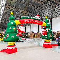 Arco Inflable Navideño Transfronterizo de Santa Claus, Modelo Inflable Multicolor Verde/Rojo/Blanco para Empresas