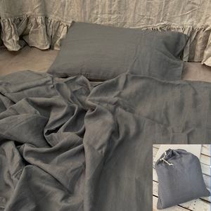 Funda nórdica minimalista, funda de almohada, juegos de cama, 100% de tela de cáñamo, 3 uds. - Product Image 1