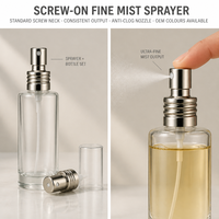 Pompe à parfum personnalisée en aluminium 18/410 18/415 20/410 avec pulvérisateur à vis et capuchon en aluminium - MOQ 10000 pièces