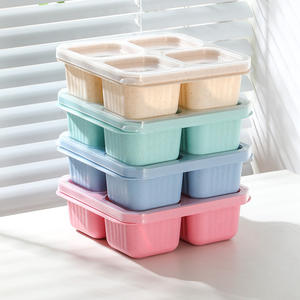 Boîte à lunch japonaise en gros avec 3 compartiments empilables, écologique, sans BPA, pour enfants - Product Image 4